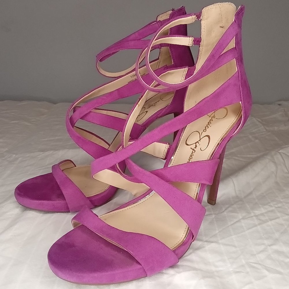 Fuchsia 5" Spiked heeled sandals